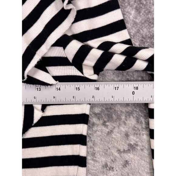 Veronica Beard Top Medium Womens Dawson Striped Long Sleeve Ruffle Ribbed - Picture 4 of 8